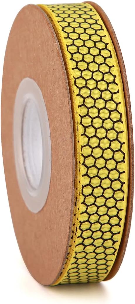 Bee & Flower Grosgrain Ribbon, Yellow Black White for Gift Wrapping, Party Decoration, Hair Bows, All Crafting (4 Rolls)
