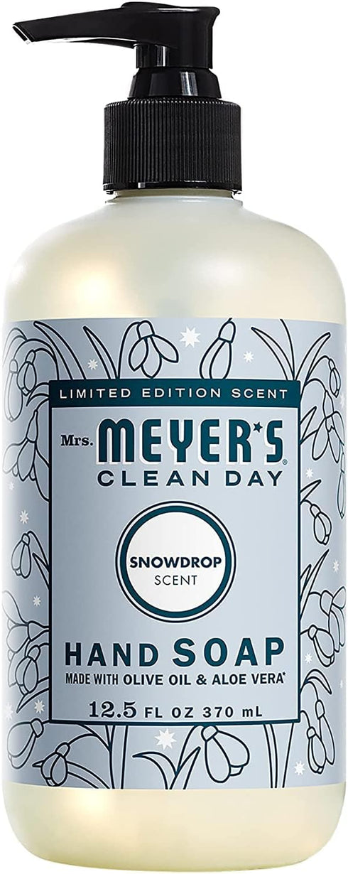 Set, 3 Mrs. MEYER'S Kitchen Dish Soap, Hand Soap, and Multi-Surface Cleaner, CT (Snowdrop)