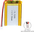3.7V 1300mAh Battery 703450 Lithium Polymer Ion Rechargeable Li-ion Li-Po Battery with 2P PH 2.0mm Pitch Connector