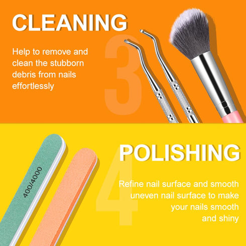 Nail File and Buffer, TsMADDTs Manicure and Pedicure Tool Kit with Nail Files, Buffers, Cuticle Pusher, 13pc