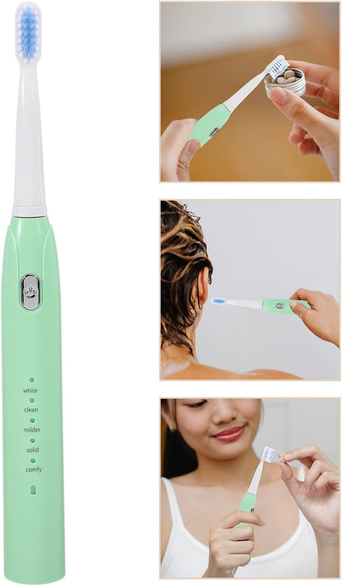 JHKNNK Electric Toothbrush Five-Speed USB Charging Waterproof Soft Bristle Toothbrush Built-in Battery for and Adults