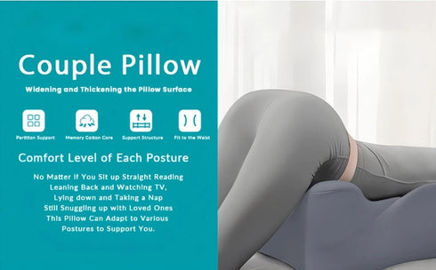 Luvnook 27 Ergonomic Memory Foam Wedge Pillow for Couples Angled Intimacy Support, Multi-Position Pillow for Adults