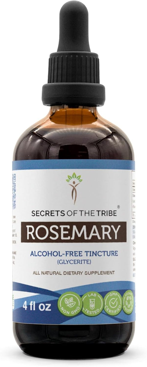 Secrets of the Tribe Rosemary Alcohol-Free Liquid Extract - Dried Leaf Tincture Supplement (4 FL OZ)