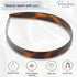 Parcelona Women's 3/4" Tortoise Shell Brown Celluloid Headband, Made in France