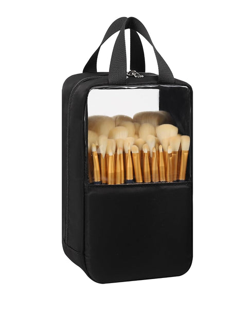 MONSTINA Makeup Brush Organizer Bag, Large Capacity Portable Stand-Up Holder for Professional Makeup Brushes
