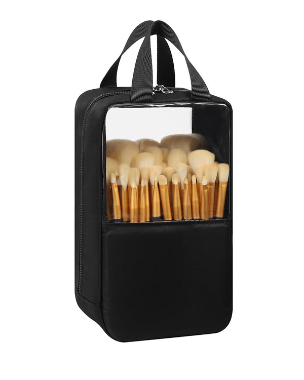MONSTINA Makeup Brush Organizer Bag, Large Capacity Portable Stand-Up Holder for Professional Makeup Brushes