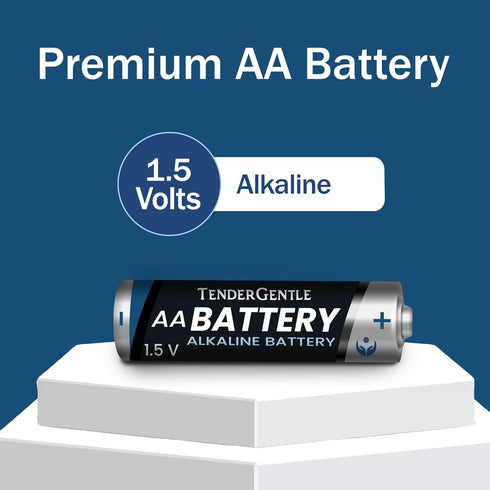 TenderGentle 24 Pack Double AA Batteries - Alkaline AA Batteries for Office and Household Items - No Mercury or Cadmium