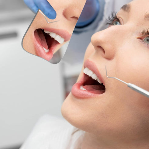 Ciieeo 2Pcs Dental Photography Mirrors, Double-Sided Intra-Oral Orthodontic Reflector Glass for Clinic