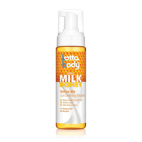 Lotta Body Refine Me Curl Defining Mousse, Medium Hold for Soft Curls, Moisturizes, Controls Frizz, 7 Fl Oz