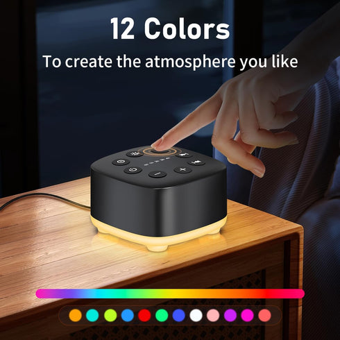 Meditation 30 32 12 5 White Noise Sound Machine Soothing Sounds with Volume Control Night Light Timers Portable Sleep