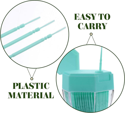 EXCEART 200pcs Double-head Toothpicks, Soft Plastic Oral Care Interdental Floss Cleaners for Braces & Hygiene