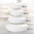Posh Setting 4 Pack Small White Plastic Serving Bowls, Heavy Duty Disposable Candy Snack Buffet Salad Bowls