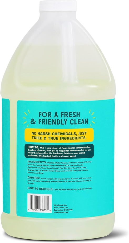 Aunt Fannie's Ultra Concentrated Floor Cleaner - Multi-Surface Vinegar Wash with Bright Lemon Scent