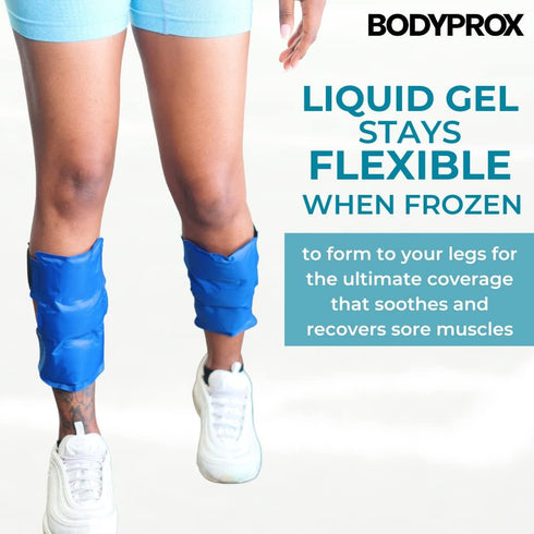 BODYPROX Shin Splint Ice Pack 2 Pack - Reusable Cold and Hot Wrap for Shin Splints Pain Relief, Flexible Ice Pack for