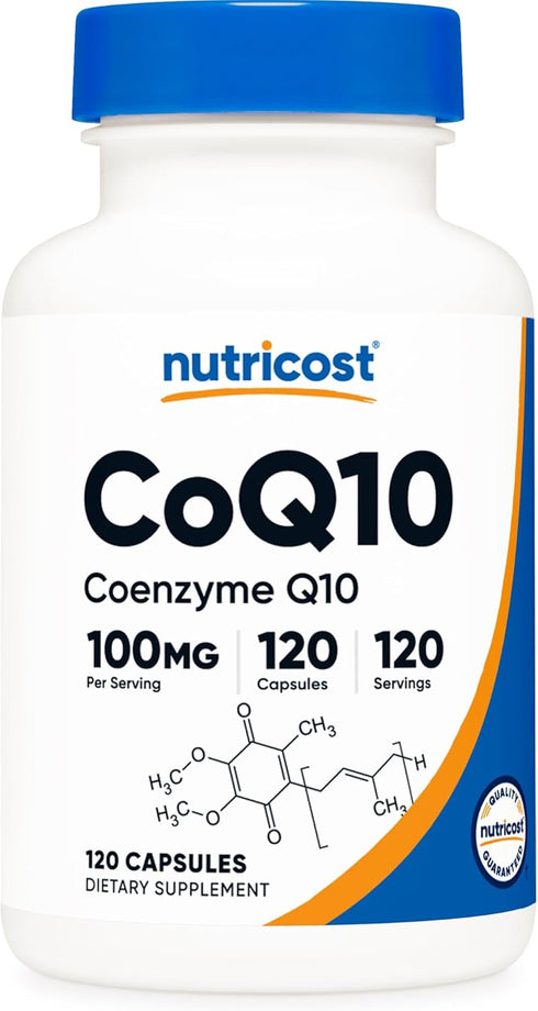 Nutricost CoQ10 100mg, 120 Vegetarian Capsules, High Absorption, Non-GMO, Coenzyme Q10