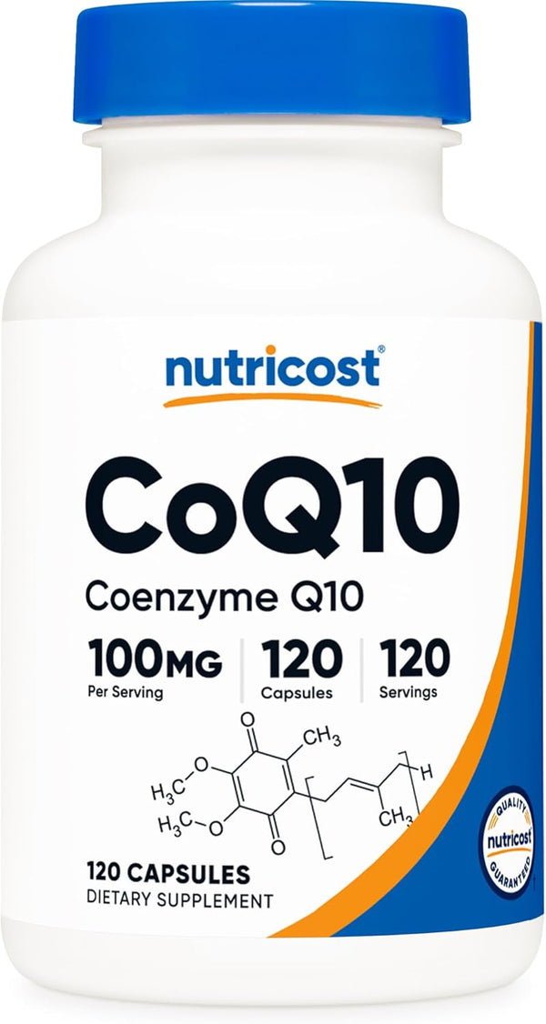 Nutricost CoQ10 100mg, 120 Vegetarian Capsules, High Absorption, Non-GMO, Coenzyme Q10
