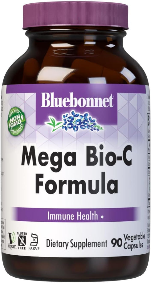 Bluebonnet Nutrition Mega Bio-C Formula Vegetable Capsules, 90 Count, High Potency Buffered Vitamin C
