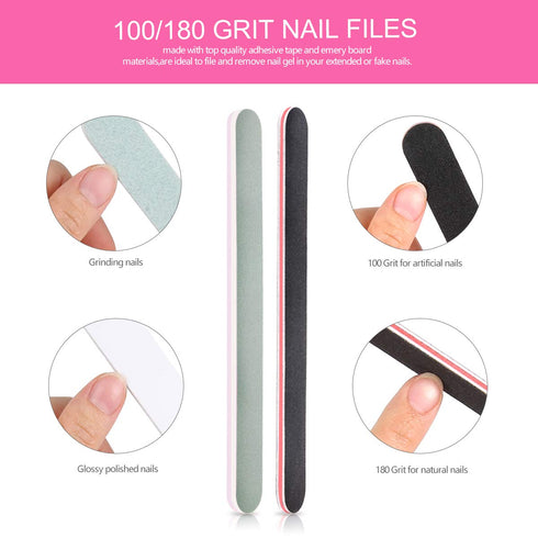 Teenitor Nail Polish Gel Remover Tool Kit with Soak Off Clips, Cuticle Pusher, Peeler, Scraper, and Nail Brush