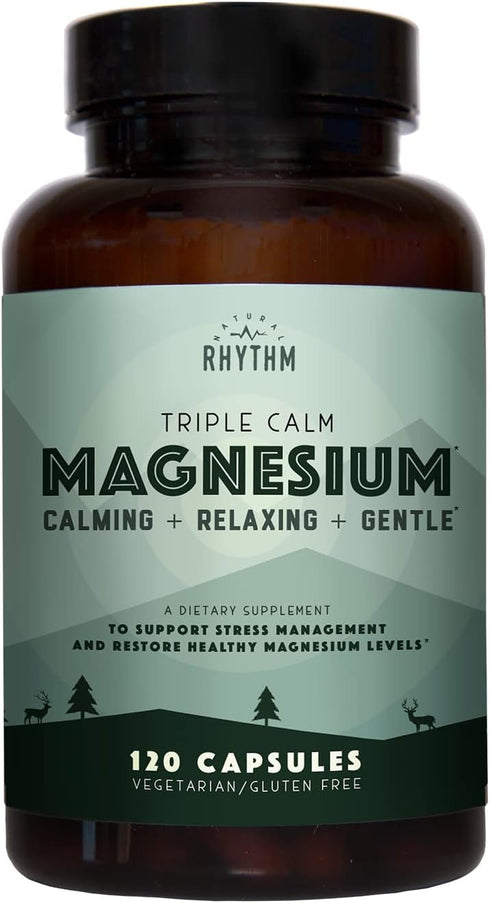 Natural Rhythm Triple Calm Magnesium 150 mg, 120 Capsules, Magnesium Complex for Rest and Relaxation