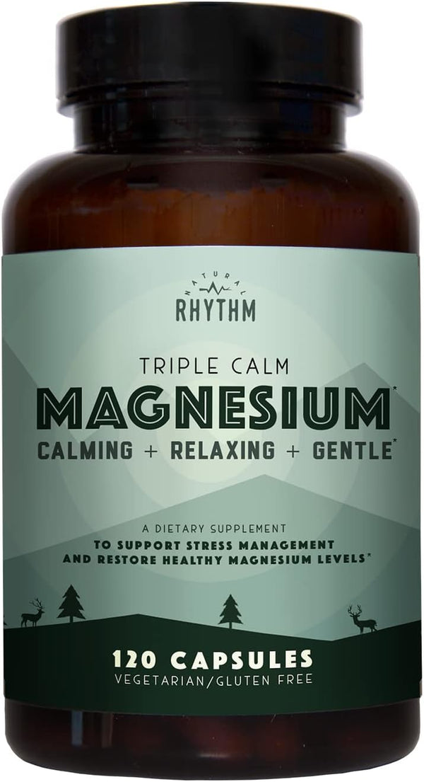Natural Rhythm Triple Calm Magnesium 150 mg, 120 Capsules, Magnesium Complex for Rest and Relaxation
