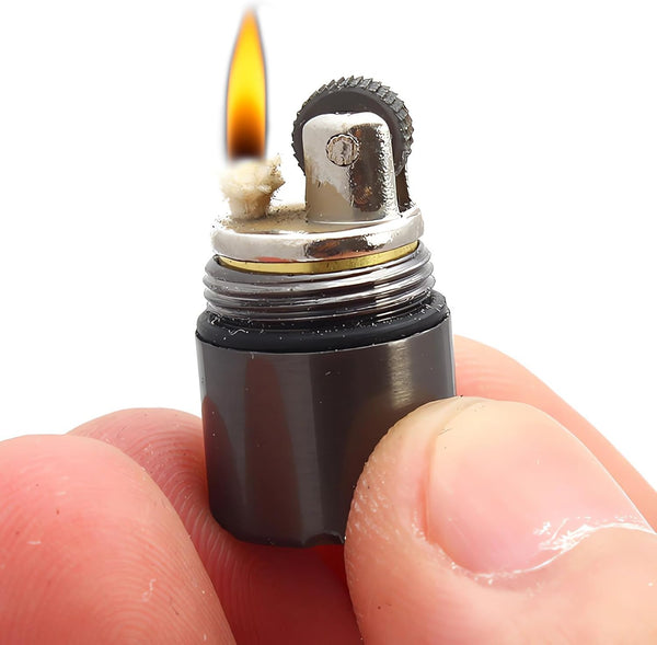 The World's Smallest Kerosene Lighter, Portable Metal Miniature EDC Gear, Waterproof Tiny Peanut Lighter (Fuel not