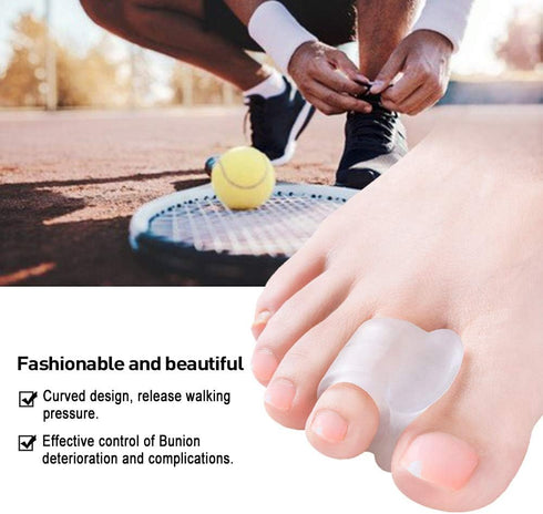 Welnove 10 Pack Toe Separators Gel Toe Spacers for Bunions, Overlapping Toes, and Pain Relief Pads - Clear