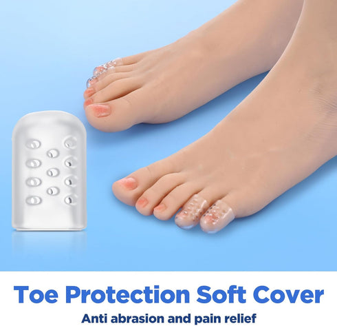 SHENLIU 30-Pack Women's Toes Protectors, Silicone Toe Protector, Soft and Transparent Small Toe Protector, Gel