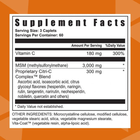 Youngevity Freelife MSM Ultra | 3,000 mg MSM + Proprietary Citri-C Complex Blend + Vitamin C | 180 Count