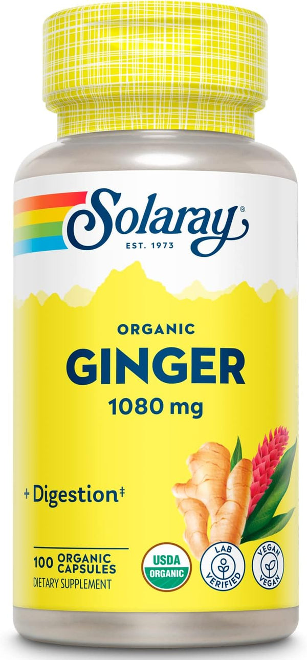 Solaray Organically Grown Ginger Root 540mg | Vegan & Non-GMO | Healthy Cardiovascular, Digestive, Joint & Menstrual