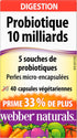 Webber Naturals Probiotic 10 Billion with 5 Probiotic Strains, 40 Vegetarian Capsules
