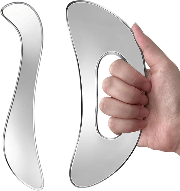 HTHLNG Stainless Steel Gua Sha Muscle Scraping Tool, Ergonomic Body Massage Scraper with