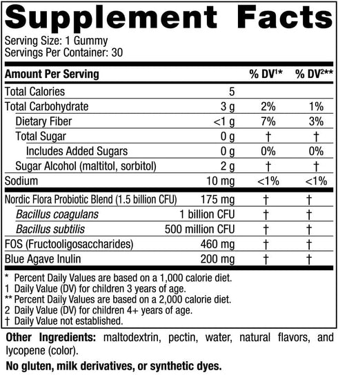 Nordic Naturals Zero Sugar Kids Probiotic Gummies - Strawberry Watermelon Flavor - 30 Gummies - Supports Digestive Wellness & Immune Health - Non-GMO - Third Party Tested - Vegan - 30 Servings