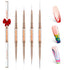 modelones Nail Art Brushes - Super Fine Thin Liner Brush Set Sizes 7/11/15/20mm for Nail Gel Polish Painting Designs
