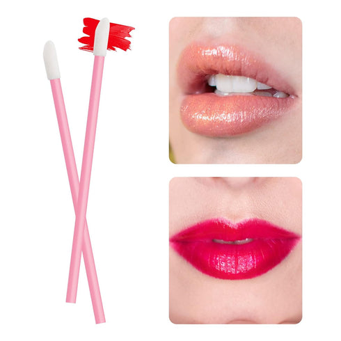 Pink Lip Wands Applicators Disposable, Vaincre 500PCS Lip Brush & Makeup Applicator Beauty Tool Kits