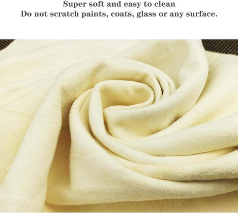 Chamois Cloth Pack of 2, Natural Leather Cleaning Cloth for Glasses, Jewelry, Musical Instruments, and More