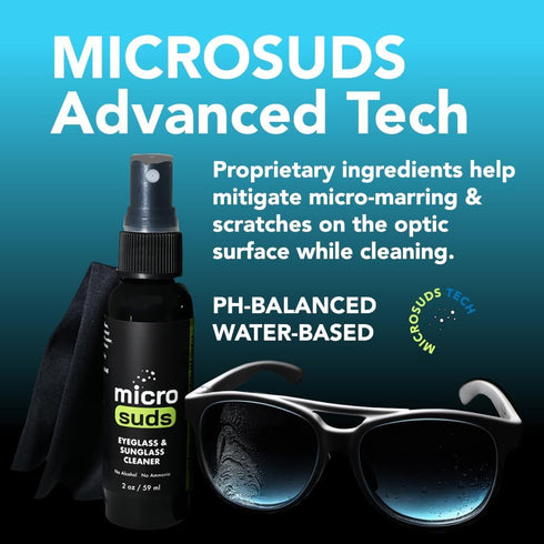 Microsuds (2x) 2oz (2x) 4oz (3x) (7 set) Advanced Eye glass Cleaner Kit | Glass Cleaner Sprays & Refills + Glasses