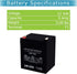 NP5-12 12V 5Ah SLA Home Alarm Battery UB1250