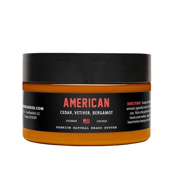 Live Bearded Beard Butter, 3 fl oz - All-Natural Leave-in Conditioner and Softener with Shea, Made in the USA -