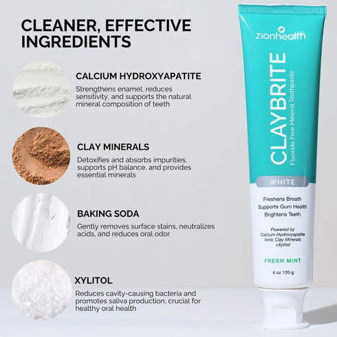ClayBrite Mineral Toothpaste, 4 oz, White