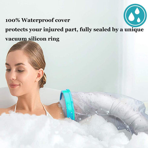 2025 Upgraded Full Arm Cast Cover for Shower, 100% Waterproof, Soft Comfortable Protector, Reusable