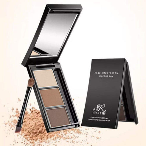 Three-Color Eyebrow Powder Palette, Professional Beauty Contour Eyebrow Pencil, Eye Makeup Filler
