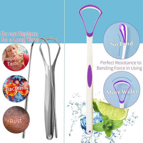 Tongue Scraper Cleaner, 100% BPA Free with Travel Handy Case for Adults and Kids, 4 Pack for Healthy Oral Care