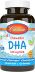 Carlson Kid's Chewable DHA, 100 mg DHA, Brain Health, 120 Chewable Softgels