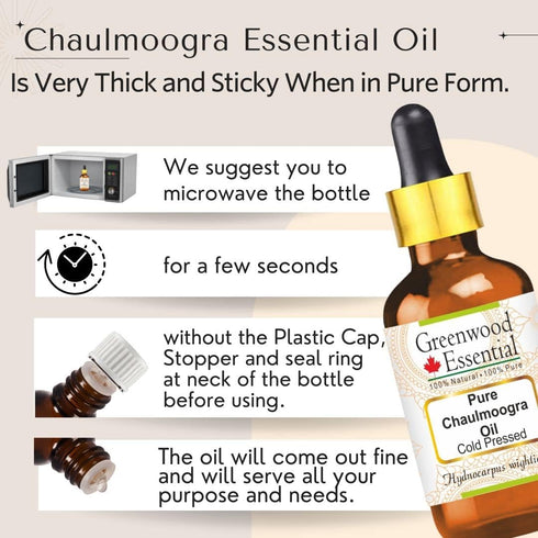 Pure Chaulmoogra Oil - 100% Natural Therapeutic Grade Cold Pressed for Personal Care 50ml (1.69 oz)