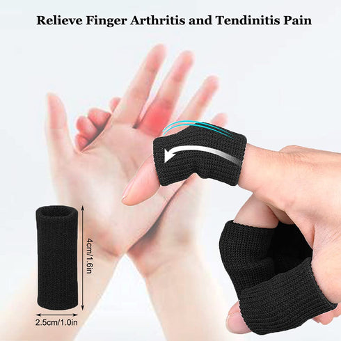 Finger Arthritis Sleeves (30Pcs), Elastic Thumb Splint Brace Support for Joint Pain Relief, Breathable Finger Tape