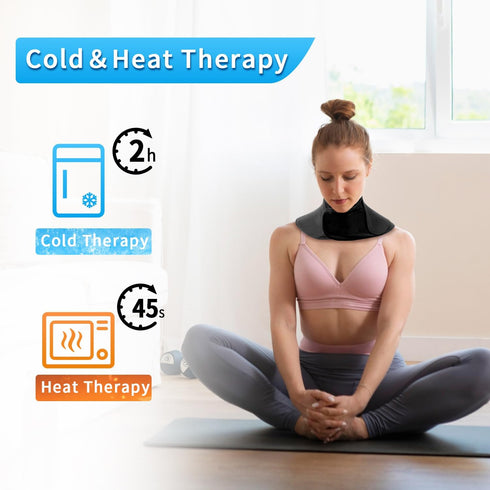 Neck Ice Pack Wrap, Reusable Gel Ice Pack for Neck and Cervical Injuries Pain Relief, Flexible Cold Hot Compress Therapy