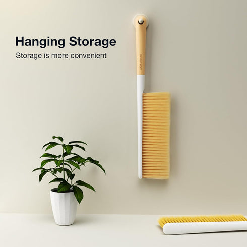 Portable Hand Brush - OSCIOSS Dusting Brush with Wooden Handle for Cleaning Bed, Couch, Clothes, Ideal for Home