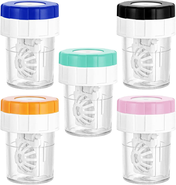 Sibba 5 Pieces Contact Lens Washer Cleaner, Lens Cleaning Container for Everyday Use, Travel Home Storage Kit