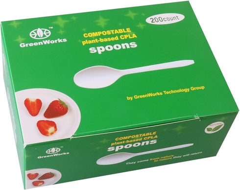 200 Count 4.5" Mini Compostable Spoons,Small Tasting Spoon for Icecream,Dessert,Coffee,Sampling