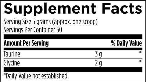 Designs for Health Taurine + Glycine Powder - Amino Acids for Healthy Aging, Supports Cellular, Metabolic & Heart Health